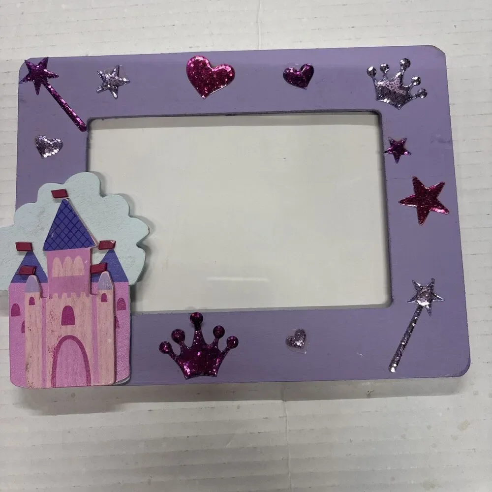 Lot of 14 Hand Painted Decorative Wooden Kids Picture Frames Princess Friends